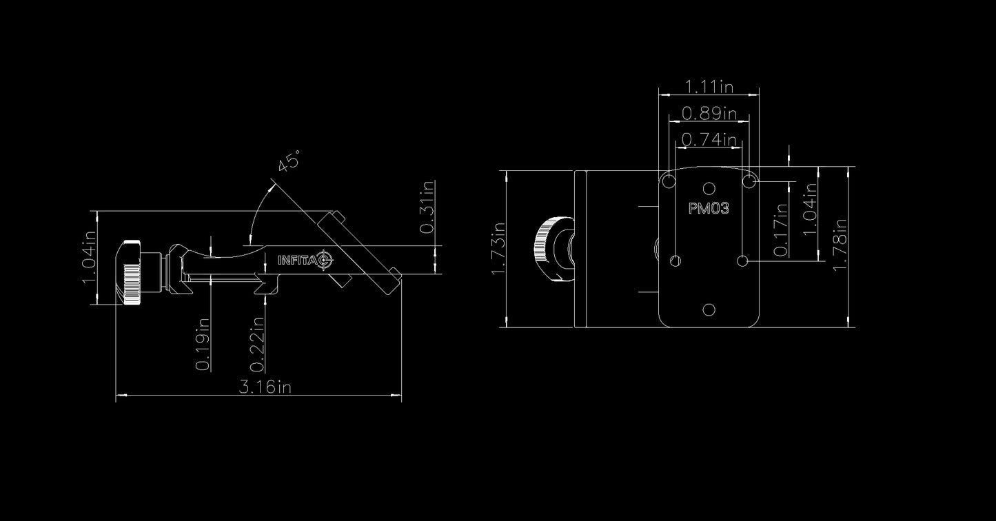 PM03 45° Offset Mount